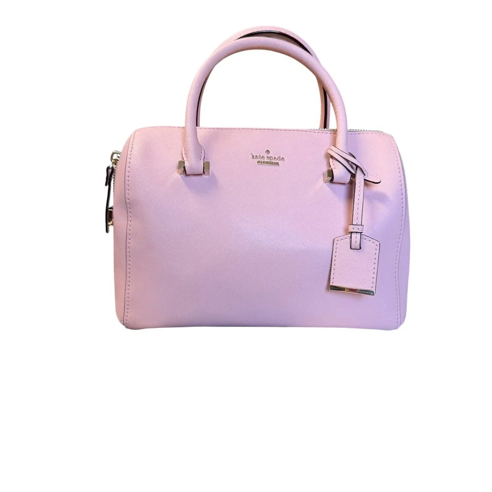Kate Spade New York Pink Saffiano Leather Satchel Handbag Gold Hardware